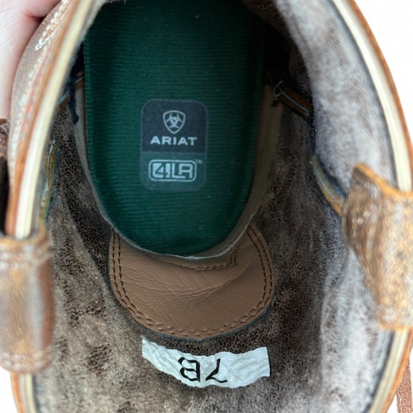 Ariat Copper-Brown Leather Western Boots – Size 7 (Early 2000s) - Picture 6 of 7